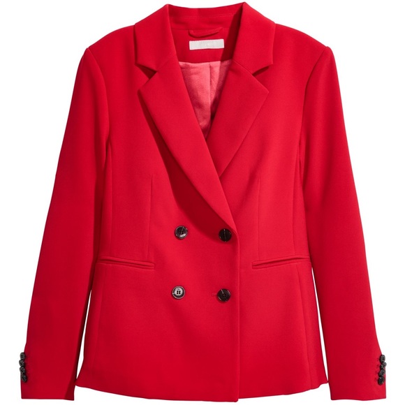 H&M Red Double-Button Blazer Size 12 - Picture 2 of 7